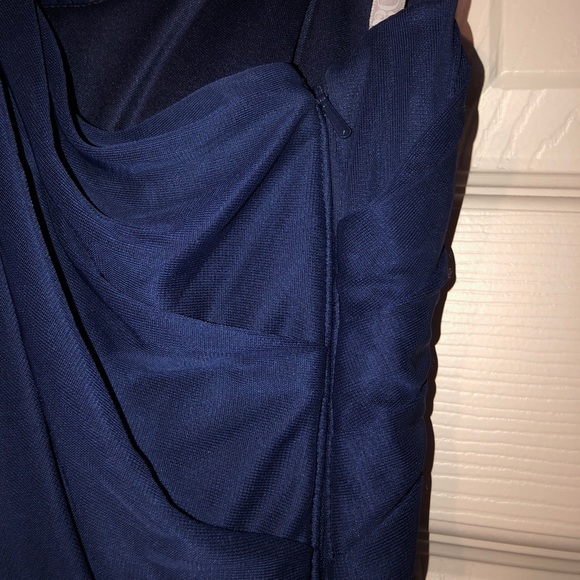 Long Mesh Dress with One Shoulder Neckline - Picture 5 of 8